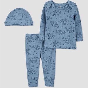 NWT Carters Just One You Baby Girls 3pc Top and Bottom set w/ Hat -Newborn